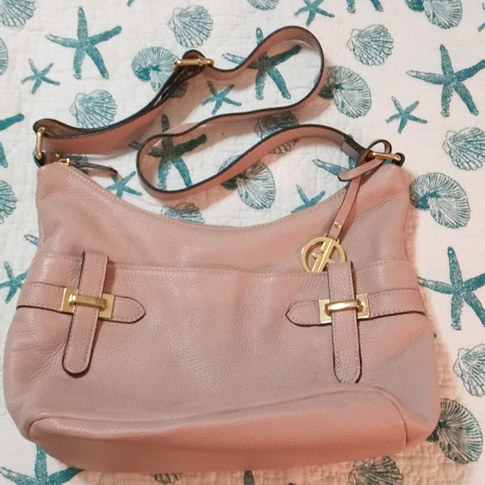 Pink leather purse